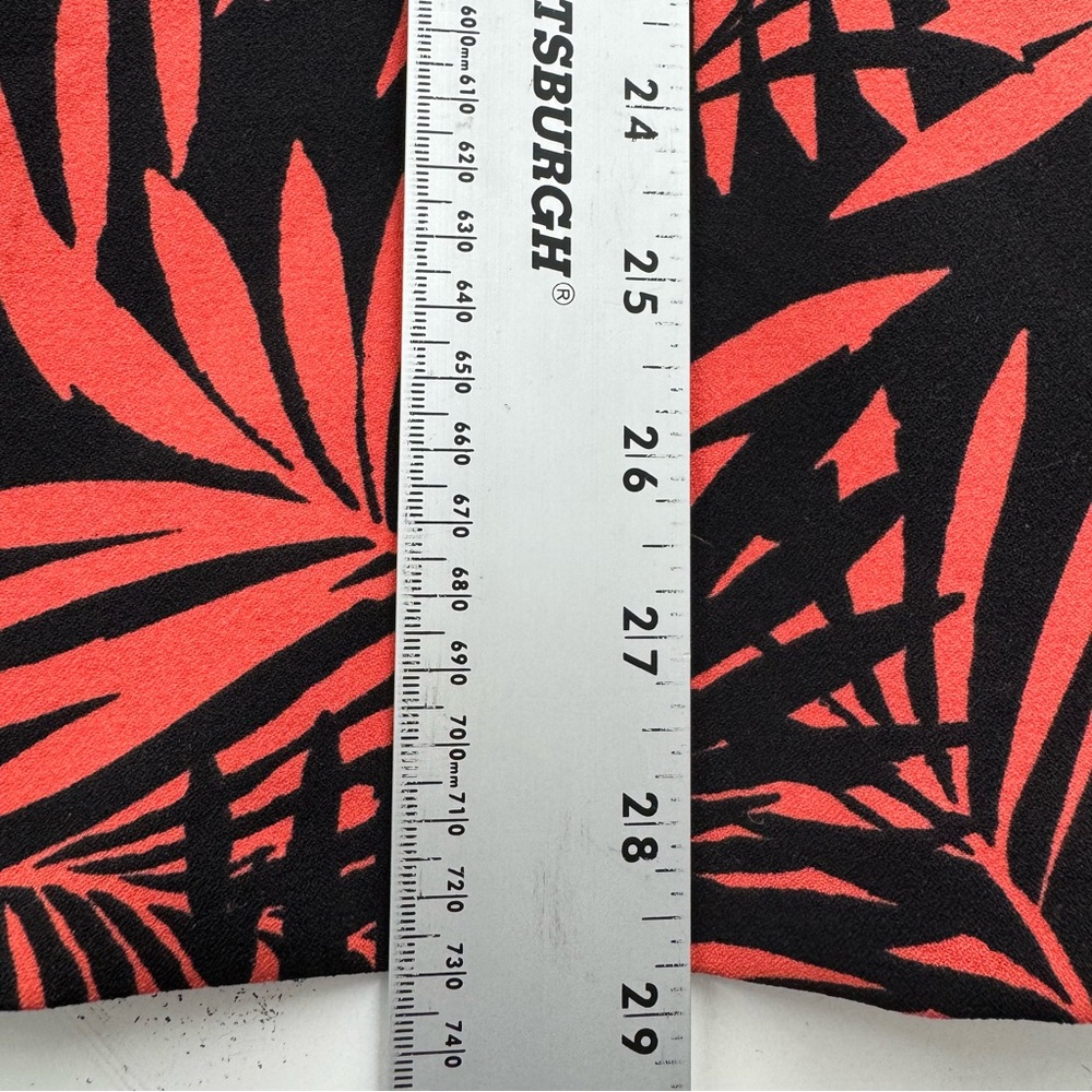 Zara Tropical Palm Print Off Shoulder Fit & Flare Mini Dress Red Black Size S - Picture 8 of 11